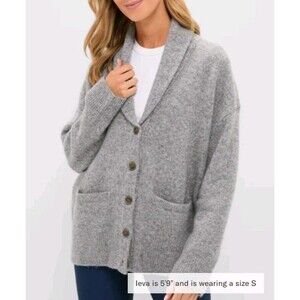 NWT Tuckernuck James Cardigan Sweater Womens S Heather Gray Wool Blend